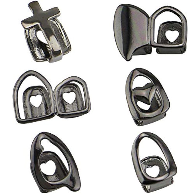 OOCC 6PC 18K Plated Gold Grillz Mouth Teeth Top Tooth Single Grill Cap for Party Accessories - Image 1